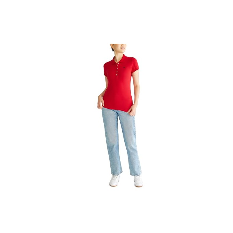 AEROPOSTALE Women's Aero Solid A87 Polo, True Red, Small