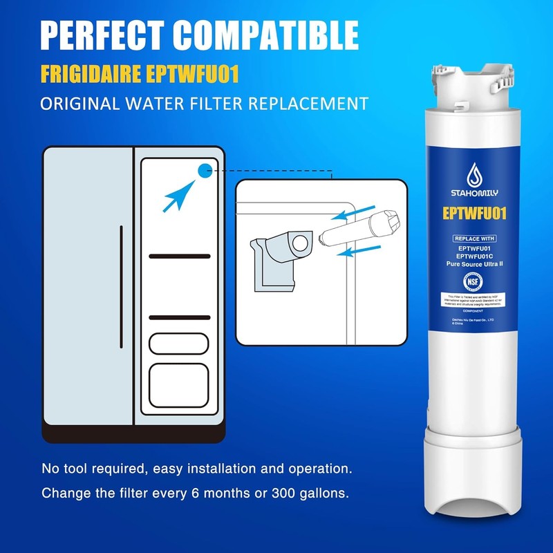 EPTWFU01 Water Filter Replacement - Compatible with Frigidaire EPTWFU01, Pure