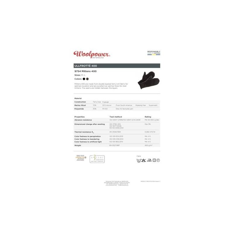 Woolpower 400 Gloves black Glove size L 2019 sport gloves
