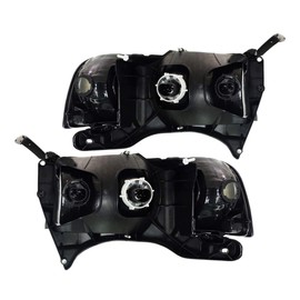 EPIC LIGHTING Halogen Replacement Spec Headlights Compatible with DODGE 99-02 RAM 1500 2500 3500 w Sport Package [ CH2502123 CH2503123 55077025AC 55077024AC ] Pair