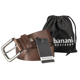 Bruno Banani Men's Leather Belt Men's Belt, full-grain leather, dark brown, 30004 - 105 brown