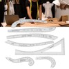 7Pcs Sewing Ruler Tailor Set Acrylic Clear French Curve Ruler