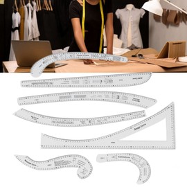 7Pcs Sewing Ruler Tailor Set Acrylic Clear French Curve Ruler Set High Accuracy Scale Dress Makers Ruler