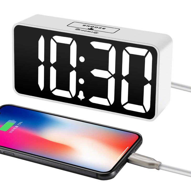 DreamSky Small Digital Alarm Clock for Bedroom, Large Big Numbers