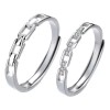 Dtup Duo Anillos Compromiso Plata 925 Oro Blanco Estilo Europeo