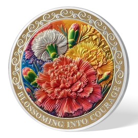 1 Mouth Carnation Flower Sobriety Coin Gifts Set | Silver AA Medallion with Coin Capsule | Anniversary Token for Men & Women in Recovery | AA Sobriety Gifts Medallion for Month & Year Milestones