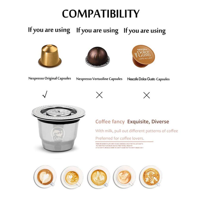 i Cafilas Stainless Steel Coffee Capsule Pod Filter for nespreso