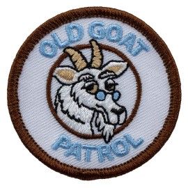 Patchtown Old Goat Caption Patrol Patch - 2" Round Embroidered Patch - Hook Fastener Only