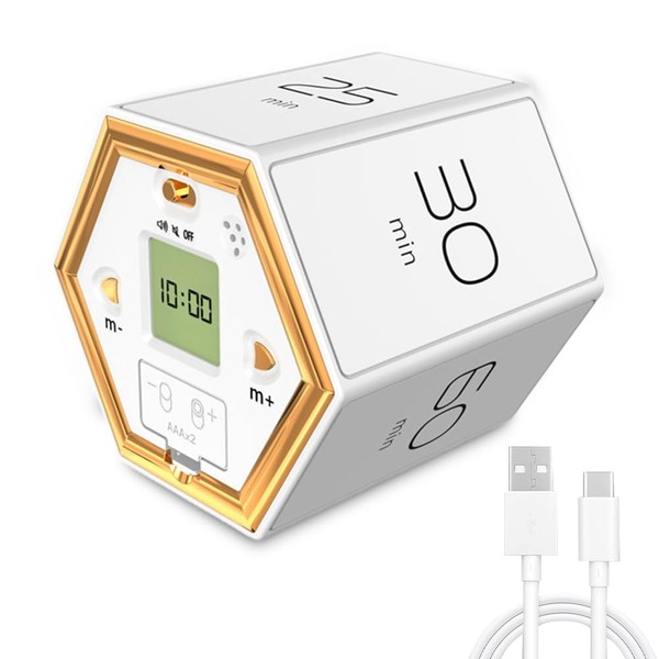 Pomodoro Timer, Digital Cube Timer Kitchen Timer Gravity for Study,