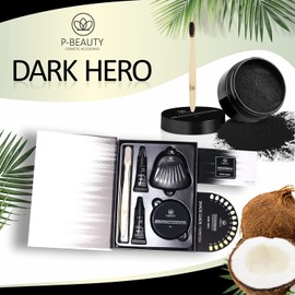 P-Beauty Cosmetic Accessories | Hochwertiges Zahnaufhellung Set weißere Zähne dank Aktivkohle Technologie - für Zuhause und unterwegs | Bio | Teeth Whitening Bleichsystem