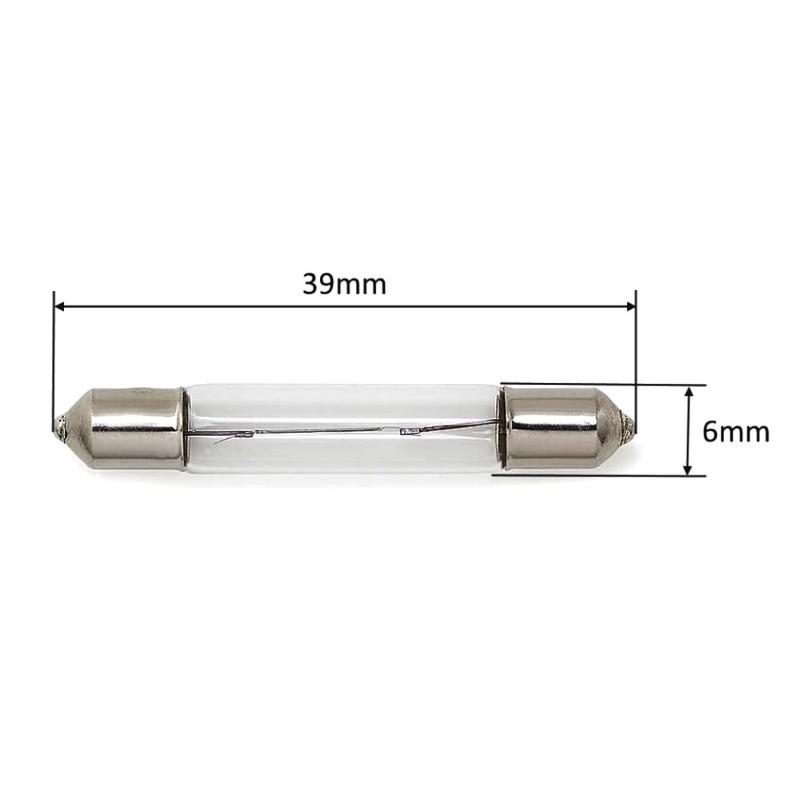 WITTKOWARE Pack of 5 Festoon Bulbs in Tubular Shape, 6
