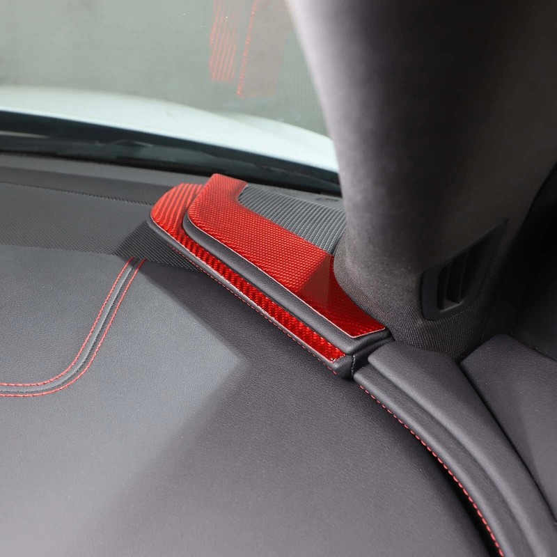 autopart2021 Red Carbon Fiber Instrument Dashboard Side Panel Trim For