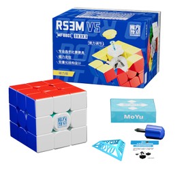 Moyu RS3M V5 Speed Magic Cube 3 x 3 x 3, Stickerless Magnetic 3 x 3 Cube Smooth Easy to Turn, for Competition Training and Birthday Gifts (Magnetic Version)