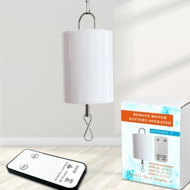 Goolyrusim Remote Control Disco Ball Motor, Revolving Baby Crib Motor Quiet Energy Efficient Hanging Display Motor for Wind Spinners, Wind Chimes, Yard Art Garden Decor, Battery Operated Motor 10RPM