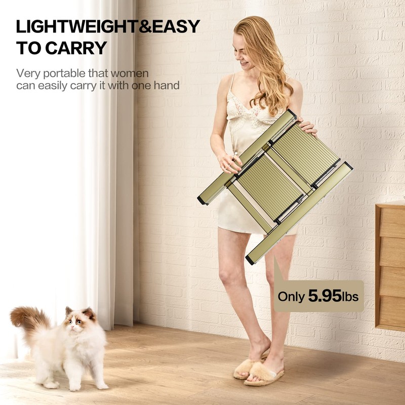 GameGem 2 Step Ladder, Aluminum Folding Step Stool with Anti-Slip