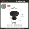 homdiy 25 Pack Black Cabinet Knobs Matte Black Round Dresser