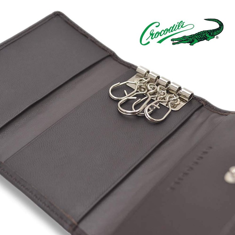 CROCODILE Crocodile Key Case Key Holder Real Leather (81cr68) (Green)