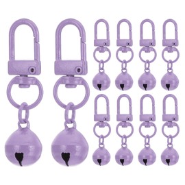 PATIKIL 10 PCS Dog Bell, Cat Bell Dog Collar Bell Small Pet Bells Keychain Cute Bulk Loud Jingle for Dog Collar Charm Pendant Necklace Accessories DIY Crafts Christmas, Light Purple