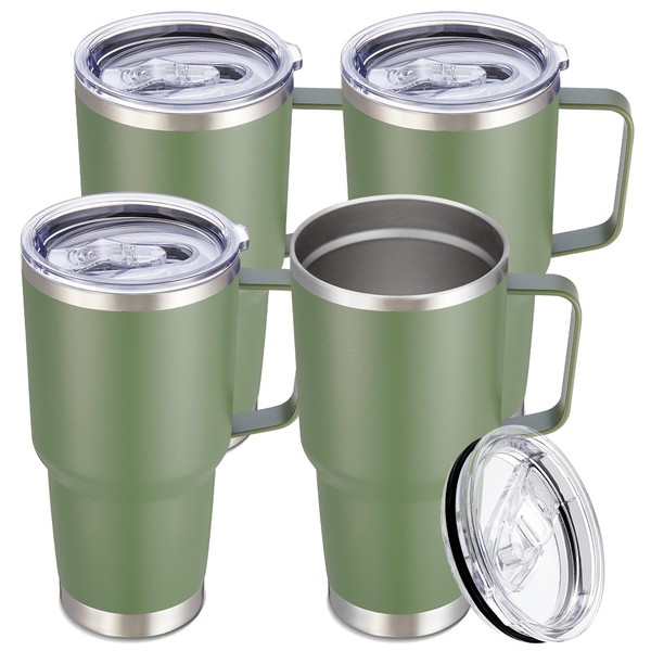 Cool Yoleb 30 oz Tumbler with Handle and Lid, Stainless