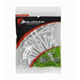 Orlimar Wood Golf Tees 2 3/8-Inch, White (30 Pack)