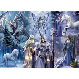 Bluebird Puzzle - Winter Fantasy 1000 Piece Puzzle - Fairies, Dragons and Fantastic Creatures in Winter - Puzzle for Adults