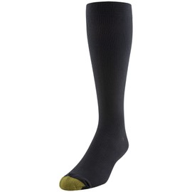Gold Toe Men's Mild Compression Over The Calf Socks, Multipairs, Black/White (3-pairs), X-Large