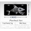 Silver Bonefish License Plate Bass Bone Fish Skeleton Silhouette Auto