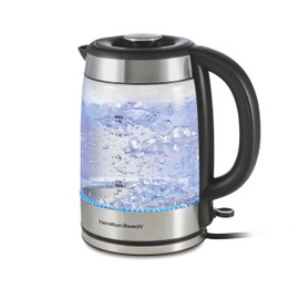 Hamilton Beach Electric Tea Kettle, Water Boiler & Heater, 1.8 Liter, Cordless Serving, 1500 Watts for Fast Boiling, Auto-Shutoff and Boil-Dry Protection, Easy-View Glass (40853C)