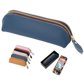Pencil Case, Pen Case, Stylish, Adult, Cute, Pencil Case, Adult Accessories, Pouch, Fashionable High School Students, Genuine Leather, Pen Case, Unisex, Adult Gift, Blue, Artisan