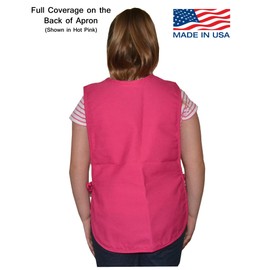 My Little Doc Hot Pink Kids Cobbler Apron, Art Class Smock, Childrens Apron, Durable Poly/Cotton Twill Fabric, Regular