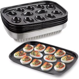 Unbranded Clear Plastic Deviled Egg Containers with Lid 10.2" X 7.4" X 1" - Deviled Egg Pl