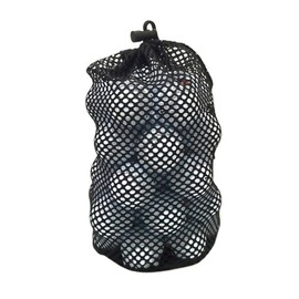 Mwrenqei Golf Ball Bag Sack Nylon Golf Ball Mesh Bag Black Golf Mesh Drawstring Bag Golf Ball Net Pouch for Tennis Pickleballs Golf Balls Storage Holder Accessory