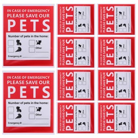 10 Sheets Stickers for Emergency Alerts Emergency Warning Accessories Pets Rescue Stickers Finder Stickers Safety Stickers Finder Stickers Red Door Stickers