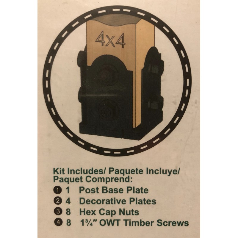OZCO 56607 Ornamental Wood Ties 4''x4'' Laredo Sunset Post Base