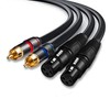 Dual XLR to RCA Cable 5Ft, Heavy Duty 2-XLR Female