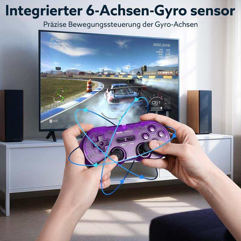 LONGYI 8BitDo SN30 Pro Wireless Bluetooth Controller mit Hall-Effekt Joysticks,