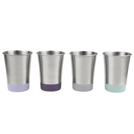Elk and Friends - Vasos para beber de acero inoxidable para niños y niños pequeños, vasos de 12 onzas con base de colores, duraderos y apilables, viajes, acampadas y exteriores, aptos para