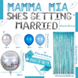 JeVenis Dancing Queen Balloons Banner Dancing Queen Bachelorette Party Decorations Mamma Mia Disco Party Decors 70s Decoration