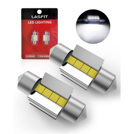 LASFIT Bright 31mm LED Festoon 30MM DE3175 DE3021 6428 DE3022 DE3023 Bulb Canbus Error Free 400LM 6000K Extremely Bright Use for Dome Map Door Interior Door Trunk Glove Box Lights, Xenon White (2pcs)