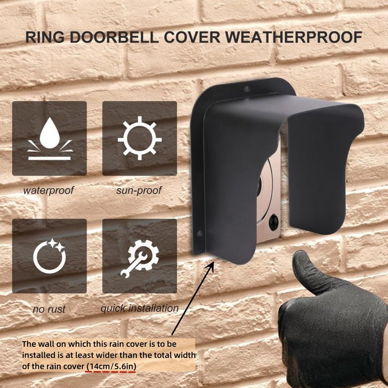 Cubierta impermeable para timbre de video antirreflejos, cubierta de lluvia