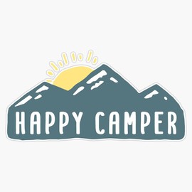 STG Trading Happy Camper (Teal) Vinyl Bumper Sticker Decal Waterproof 5"