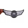 Ivamis Winged Wheel Small Iron on Biker Patch- 5x2 inch