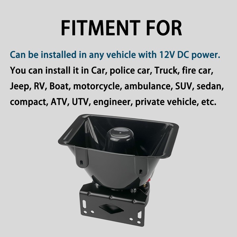 12V High Performance Siren Speaker 200 Watt Rectangle High-Performance PA