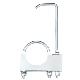 In Natural 2.5" Universal Exhaust Clamp Hanger With 2.5" Exhaust Pipe, Silver, Jeep Grand Cherokee, Truck