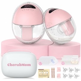 NOMEY Dos Extractores de Leche Eléctricos Con Bolsa de Transporte y discos Absorbentes 4 Modos y 12 Niveles Silencioso, Potencia Máxima de Succión de 320 mmHg, Incluye Embudos de 17,19,21mm Rosa