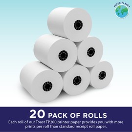 Thermal Paper for Toast TP200 Printer by Paper Planet | 20 Rolls