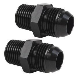 BOLUOYI 2Pcs Male Hose Fitting Adapter, Universal Aluminum Flare Male Fuel Oil Line Pipe Connector Black Anodized Hose Tube Adaptors Fitting Pressure (10AN to 1/2)