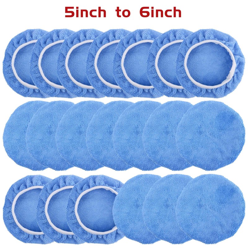 20 Pcs Microfiber Car Polishing Bonnet Pads (5 to 6