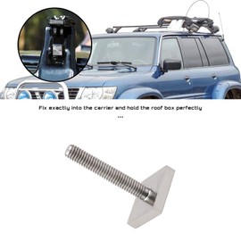 Micro Traders 6PCS T-Track Adapter M6 x 35 mm T-Slot Bolts Stainless Steel 20x20mm Square Head Bolts Car Roof Bar Accessories for Car Roof Rack Roof Box Rail Carrier