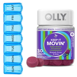 OLLY Keep it Moving Gummy Supplement, Constipation Support, Rhubarb, Prunes, AML